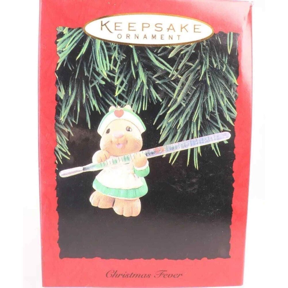 1995 Hallmark Keepsake Christmas‎ Ornament Nurse Fever Bunny Animamorphic